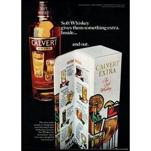 1978 Calvert Extra Vintage Print Ad The Soft Whiskey Christmas Gift Box Wall Art